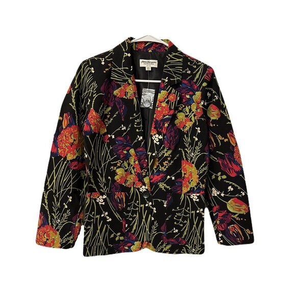 NEW Norm Thompson Womens Size Small Multicolor Botanical Floral Blazer Jacket - Picture 4 of 8